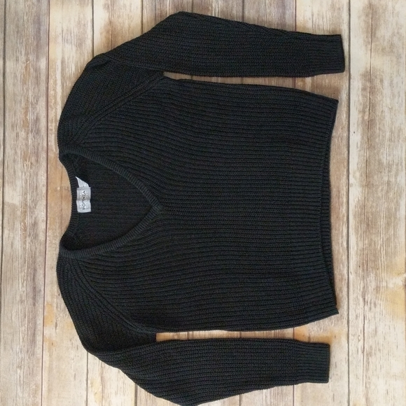 Forenza Sweaters - VTG Forenza Black Ramie Cotton V-Neck Sweater